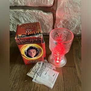 Vintage collectible Arwen Lord of the Rings Glass Goblet with light up bottom